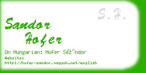 sandor hofer business card